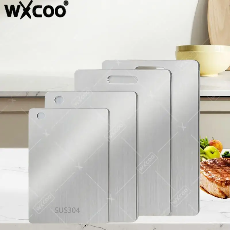 

WXCOO кухонная разделочная доска, доски из нержавеющей стали, утолщенные для нарезки овощей, фруктов, мяса, пищевые разделочные доски