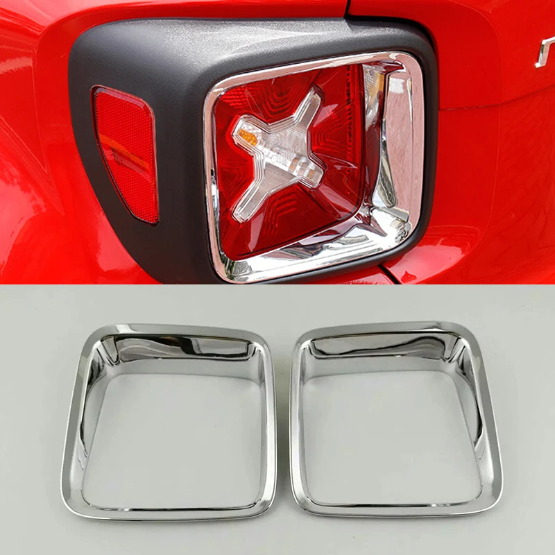 ABS Chrome For Jeep Renegade 2015 2016 2017 Accessories Car Rear Lamp Tail Lighting Ring Strip Cover Trim Car Sticker Styling