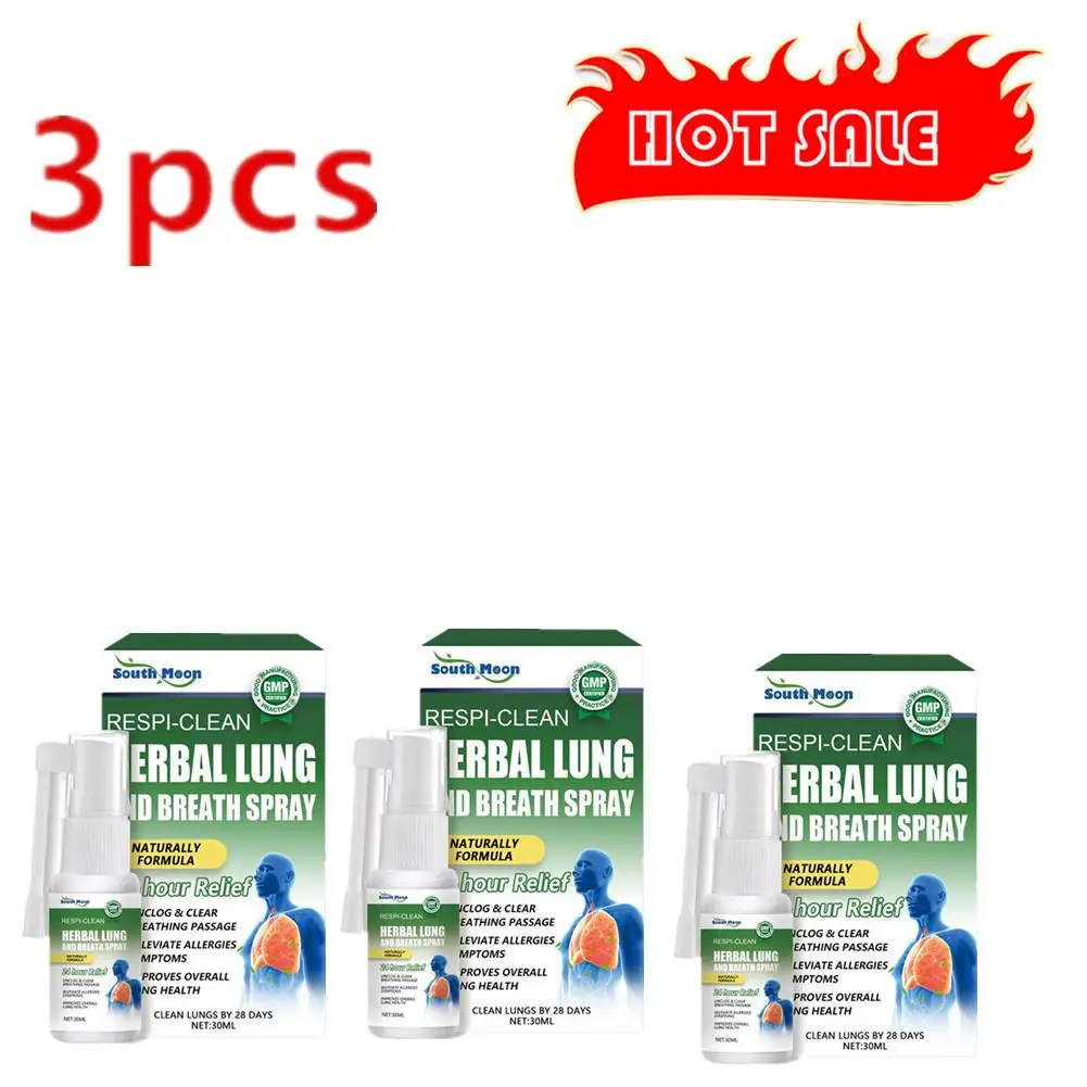 3x Herbal Cleansing Lung Spray For Smoker Detoxification Clear Nasal Congestion Relieve Throat Discomfortable Nasal Care Spray