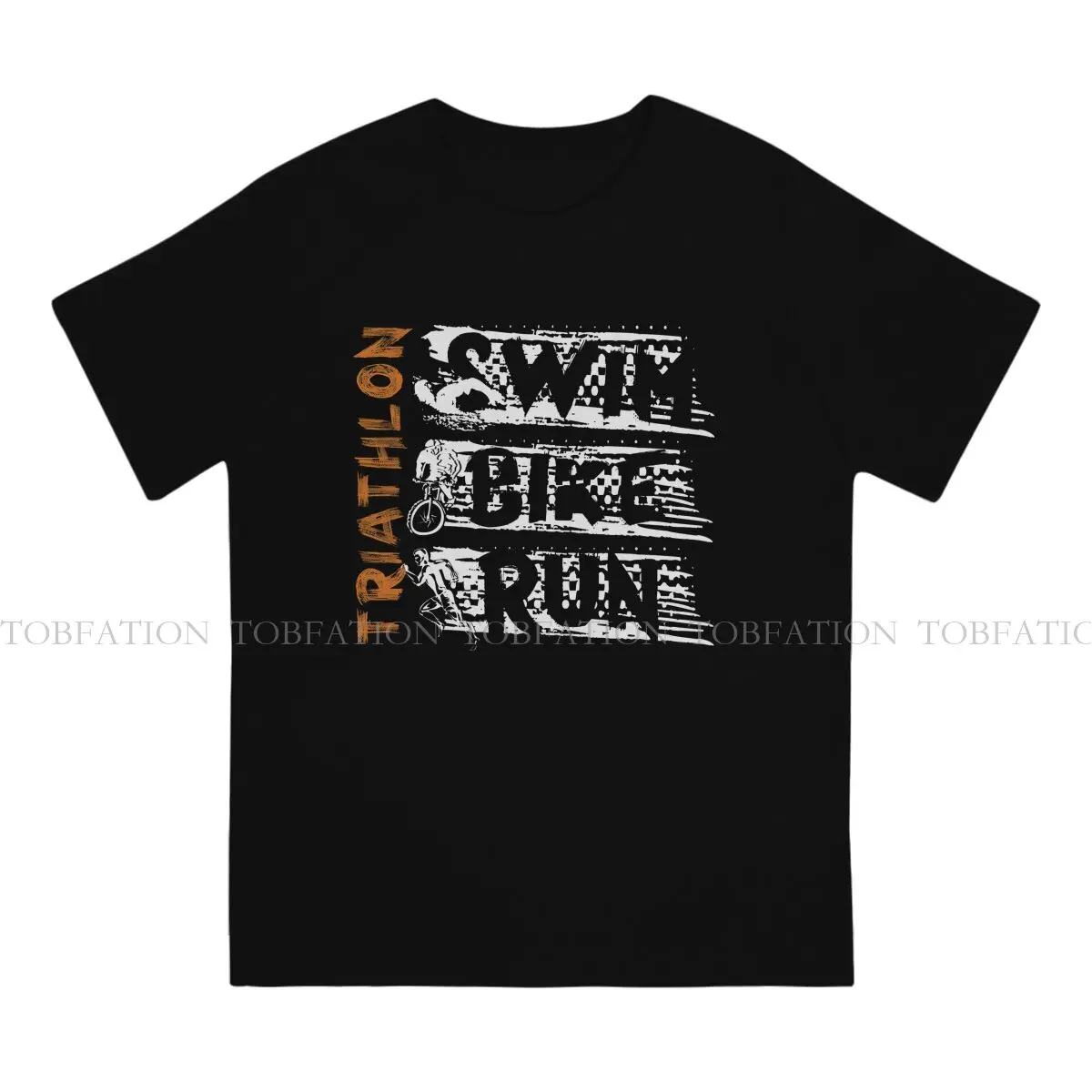 Swim Bike Run Man's TShirt Triathlon Crewneck Tops 100% Cotton T Shirt Humor High Quality Gift Idea