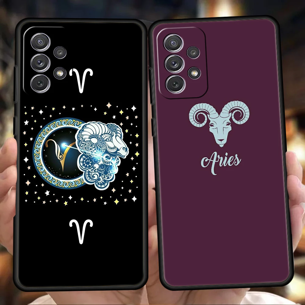 Constellation Virgo Aries Phone Case for Samsung Galaxy A55 A35 A15 A14 A25 A54 A51 A71 A72 A73 A32 A52 A52S A41 5G Soft Shell