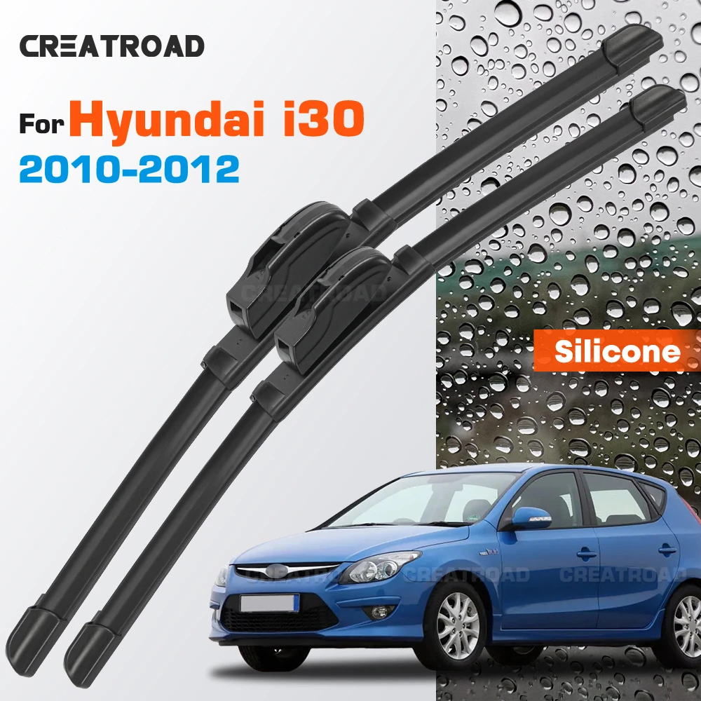 

Silicone Wiper Blades Fit For Hyundai I30 FD 2010-2012 Coated Silent HD Wear-Resistant Car Windshield Wipers 24"+18"