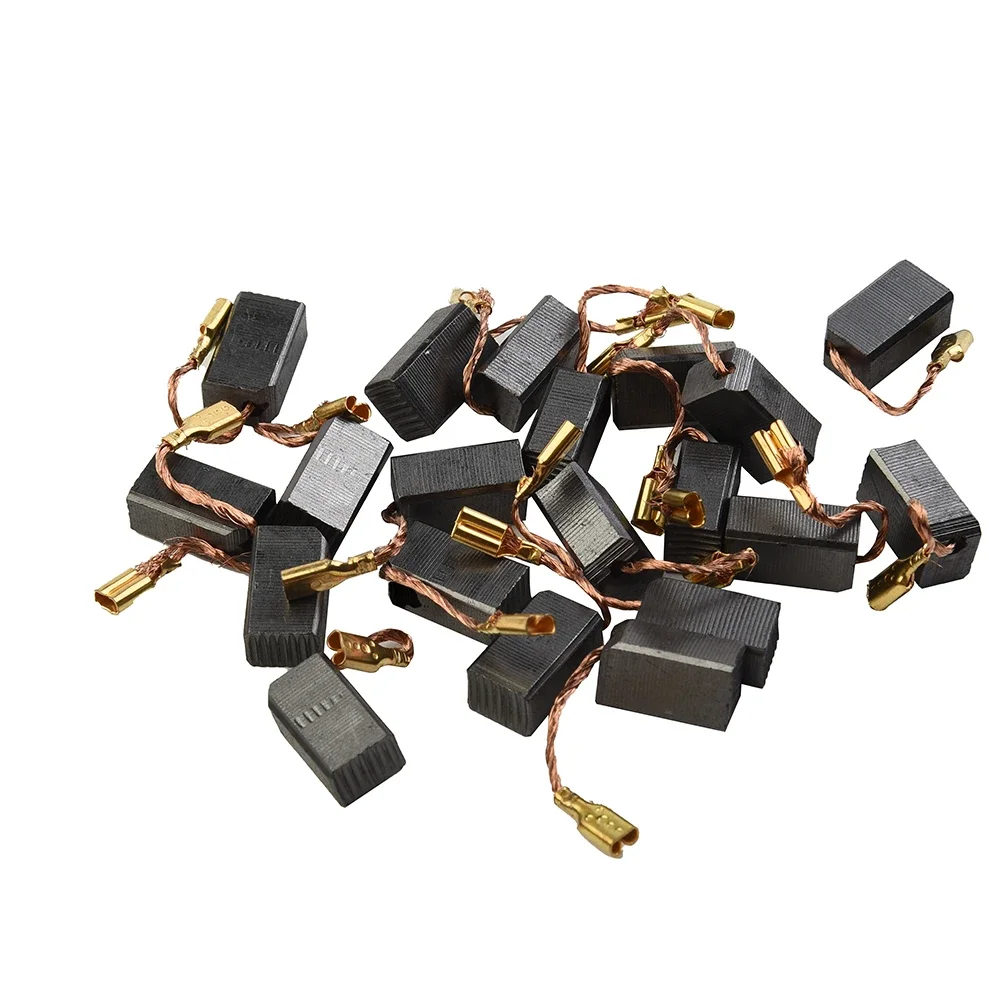 Juego de cepillos de carbono de alta calidad, piezas de repuesto de motores para amoladora angular de taladro eléctrico, 6mm x 8mm x 14mm, 20 piezas