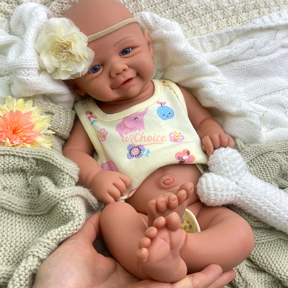 17" vollfeste Silikon-Reborn-Babypuppe für Mädchen/Jungen, handgefertigt, 3D-bemalt, DIY, realistisch, für Neugeborene, Muñeca, Weihnachtsüberraschung, Spielzeug, Geschenk