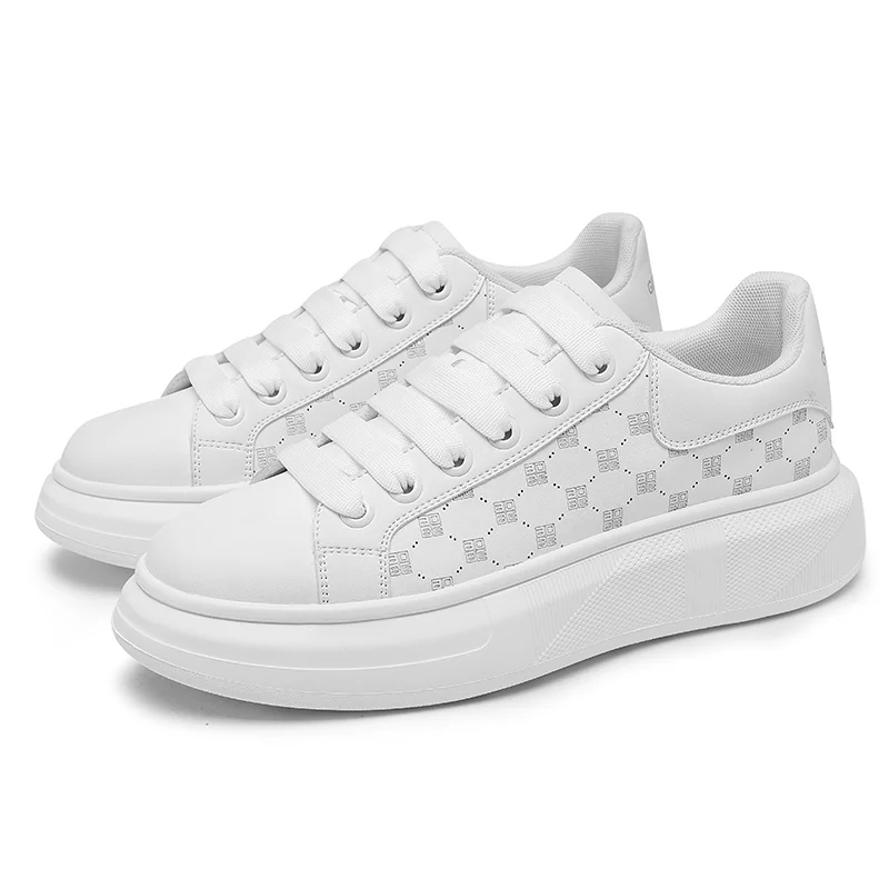 

Мужские кожаные кроссовки: модные, дышащие, повседневные, нескользящие, вулканизированные туфли для мужчин 2026