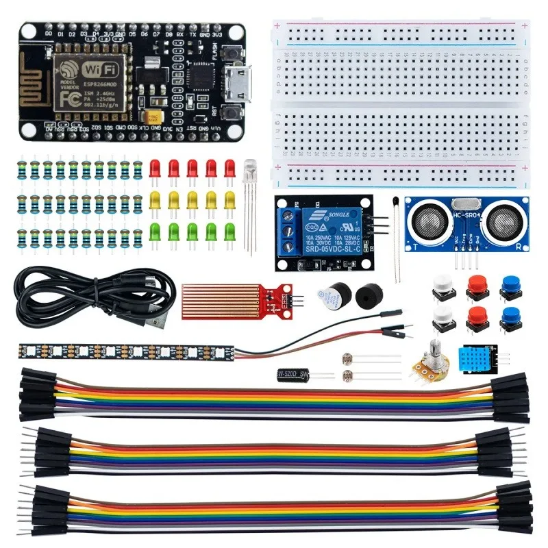ESP8266 Starter Kit scheda di sviluppo WiFi IoT per Arduino con sensori breadboard Cicalino LED Progetto di automazione domestica intelligente