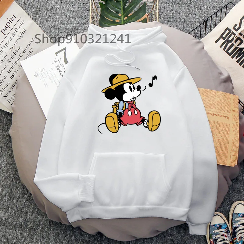 Mickey Hoodies Women Cute Cartoon Graphic Sweatshirts Funny White Hoody Hip Pop Streetwear Tops Hoodie Casual Girl Boy Clothes