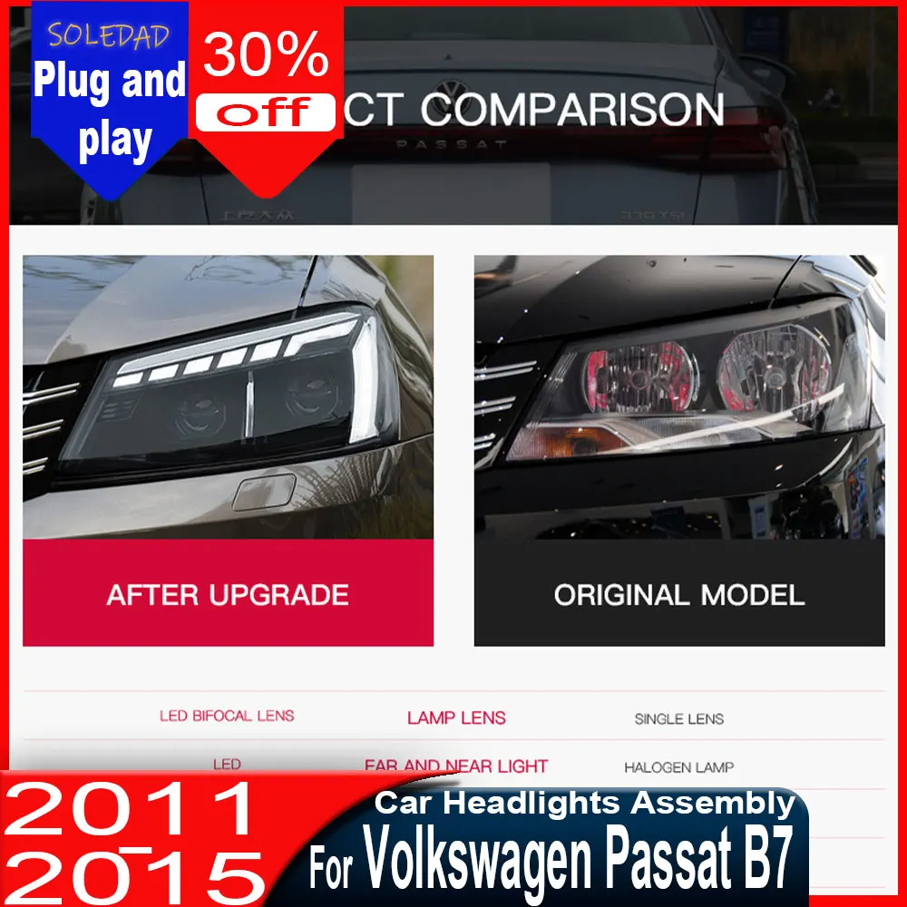 

Автомобильные светодиодные фары для Volkswagen Passat B7 2011-2015: противотуманные фары, ДХО, стоп-сигналы, указатели поворота. Комплекты для установки (Plug and Play). Автомобильное освещение.