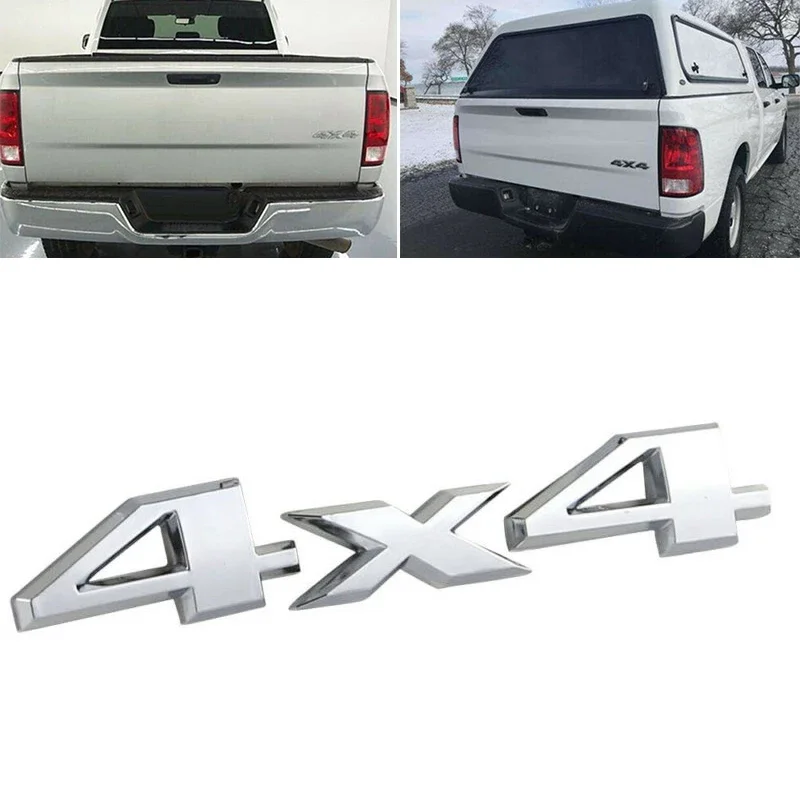 Silver 4X4 Car emblem Sticker Nameplate Badge 15*2.8CM For Dodge Ram 1500 2500 3500