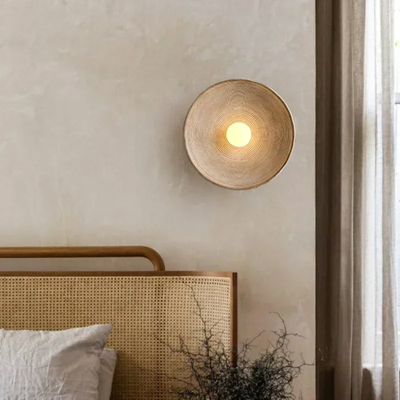 

Japanese-style bedroom bedside wall lamp living room background wall retro guesthouse Zen tea room corridor lighting fixture