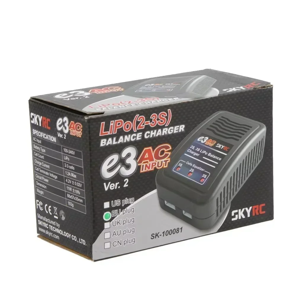 SKYRC e3 2S 3S LiPo AKKU Carregador de equilíbrio de bateria Entrada CA 110V-240V SK- 100081