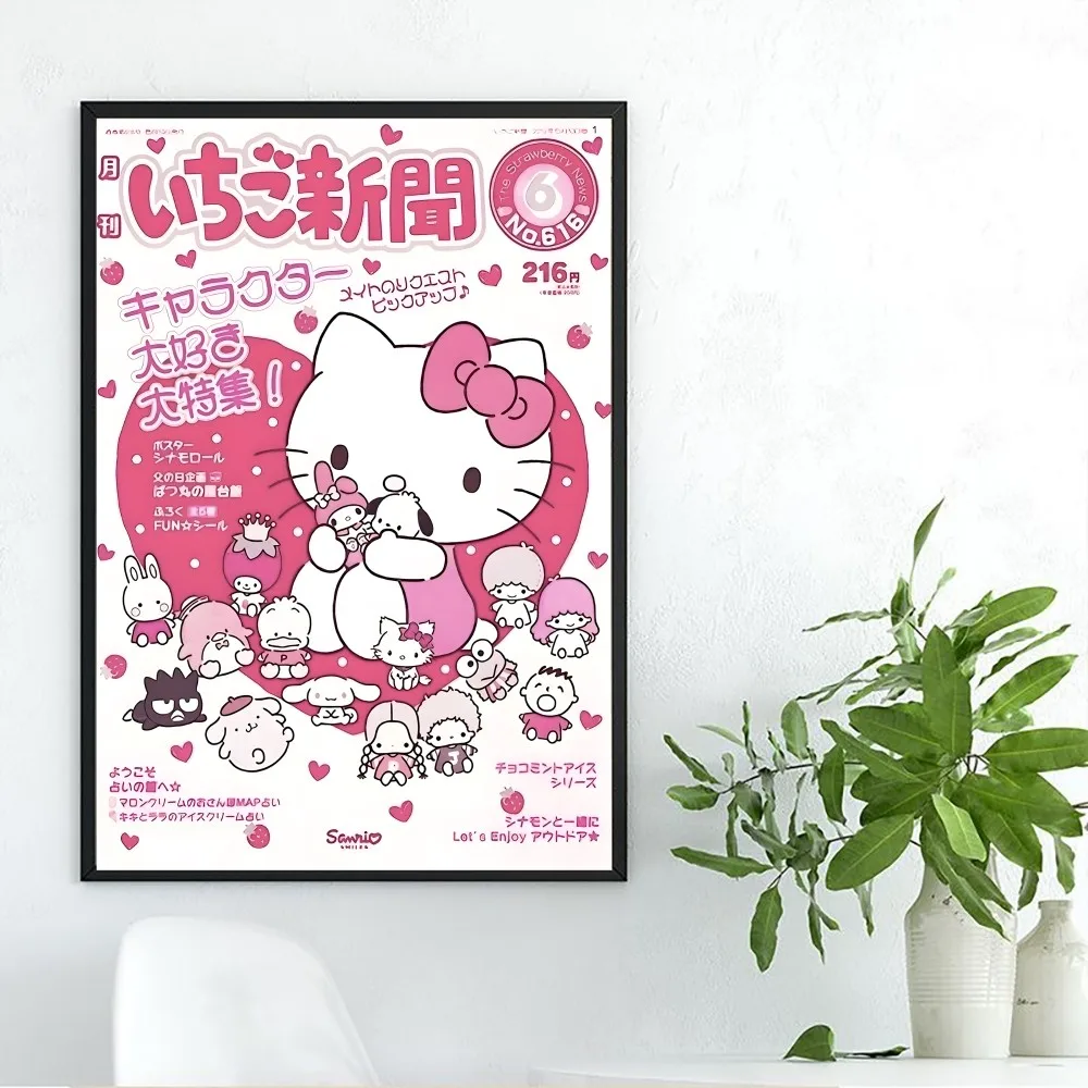 S-Sanrio Family Poster DIY Poster Kraft Paper Vintage Poster Wall Art Painting Study Stickers Big Szie Wall Painting