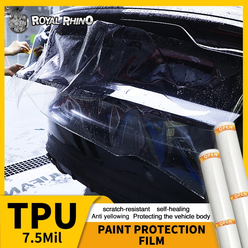 

Self-healing Yellowing Resistant TPU PPF Film 7.5Mil Paint Protection for Cars For full front end hood fenders bumper mirrors