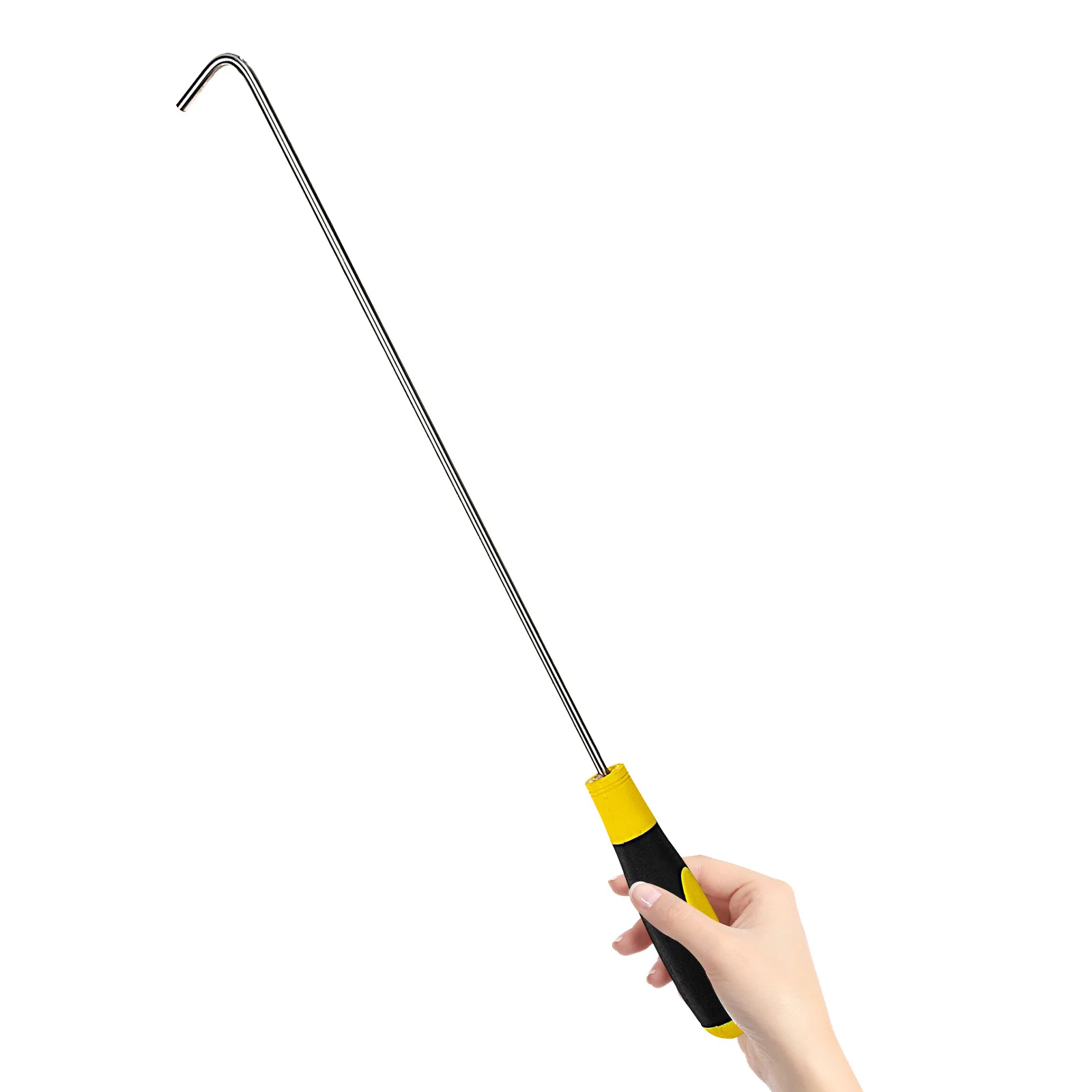 Cubierta de alcantarilla de acero inoxidable, herramienta duradera de elevación de pozo, elevador de persiana para el hogar, mango de goma, gancho de tracción de puerta rodante deslizante