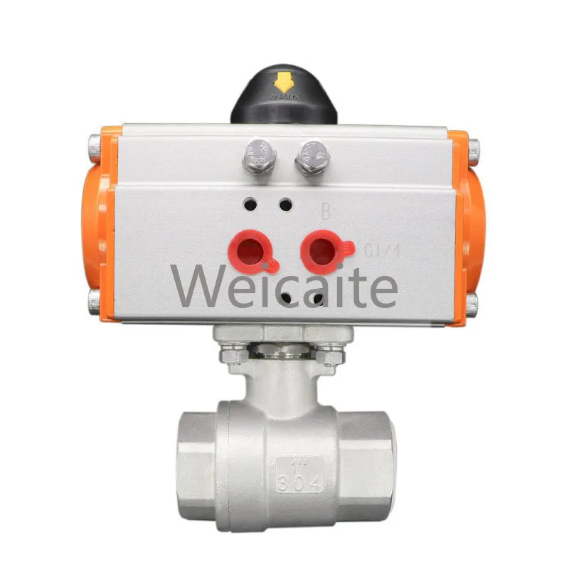 

DN15 1/2 Inch 2 Way NPT BSP Female Thread 304316 Stainless Steel Double Acting Pneumatic Actuator Ball Valve