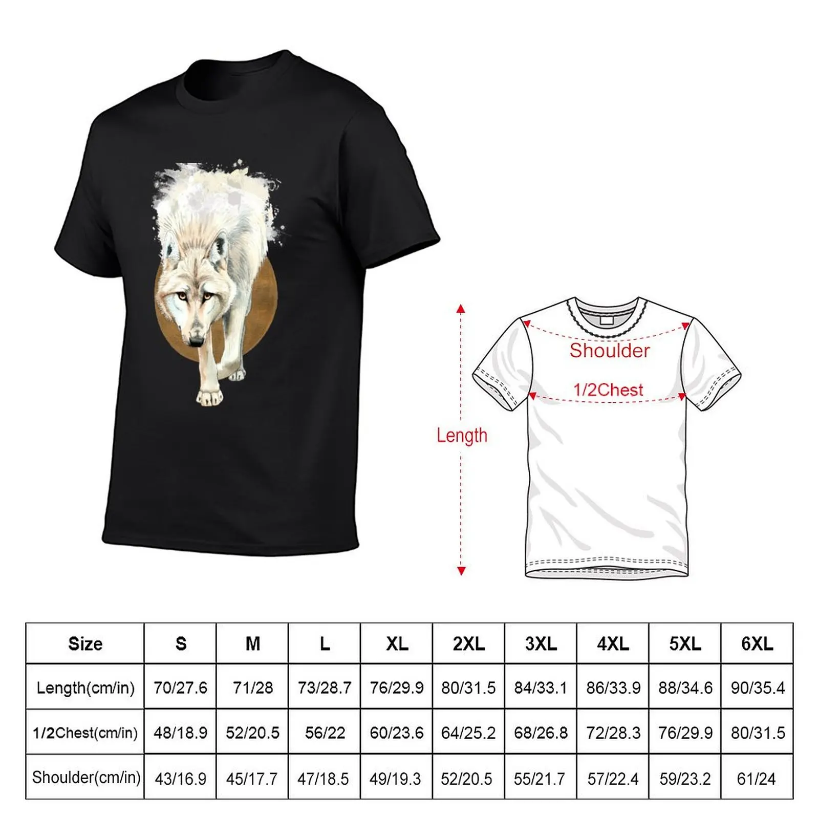 Wolf walk watercolor painting T-Shirt Short sleeve tee animal prinfor boys mens white t shirts