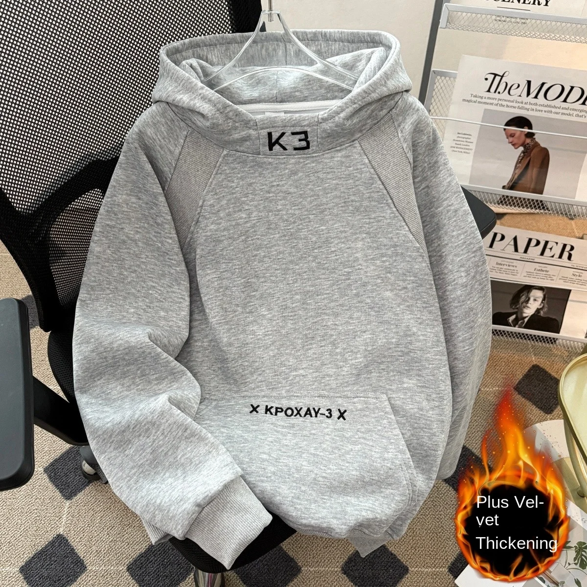 

Новый гонконгский стиль, повседневная модная брендовая мужская толстовка с капюшоном, красивая свободная толстовка, мужская универсальная толстовка с капюшоном