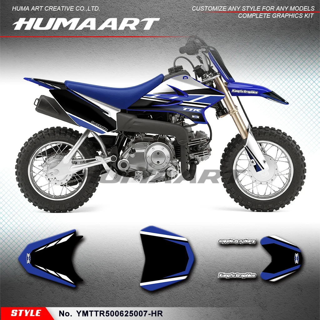 

HUMAART Graphics Sheet Stickers Complete for YAMAHA TT-R50E TTR50 TT-R 50 2006-2026, Rebuild, YMTTR500625007-HR