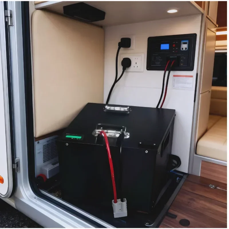 LiFePO4 بطارية ليثيوم عالية السعة 48 فولت 100 أمبير - بلوتوث BMS + APP جهاز تحكم عن بعد ذكي، عاكس متطابق لحالات الطوارئ المنزلية #4