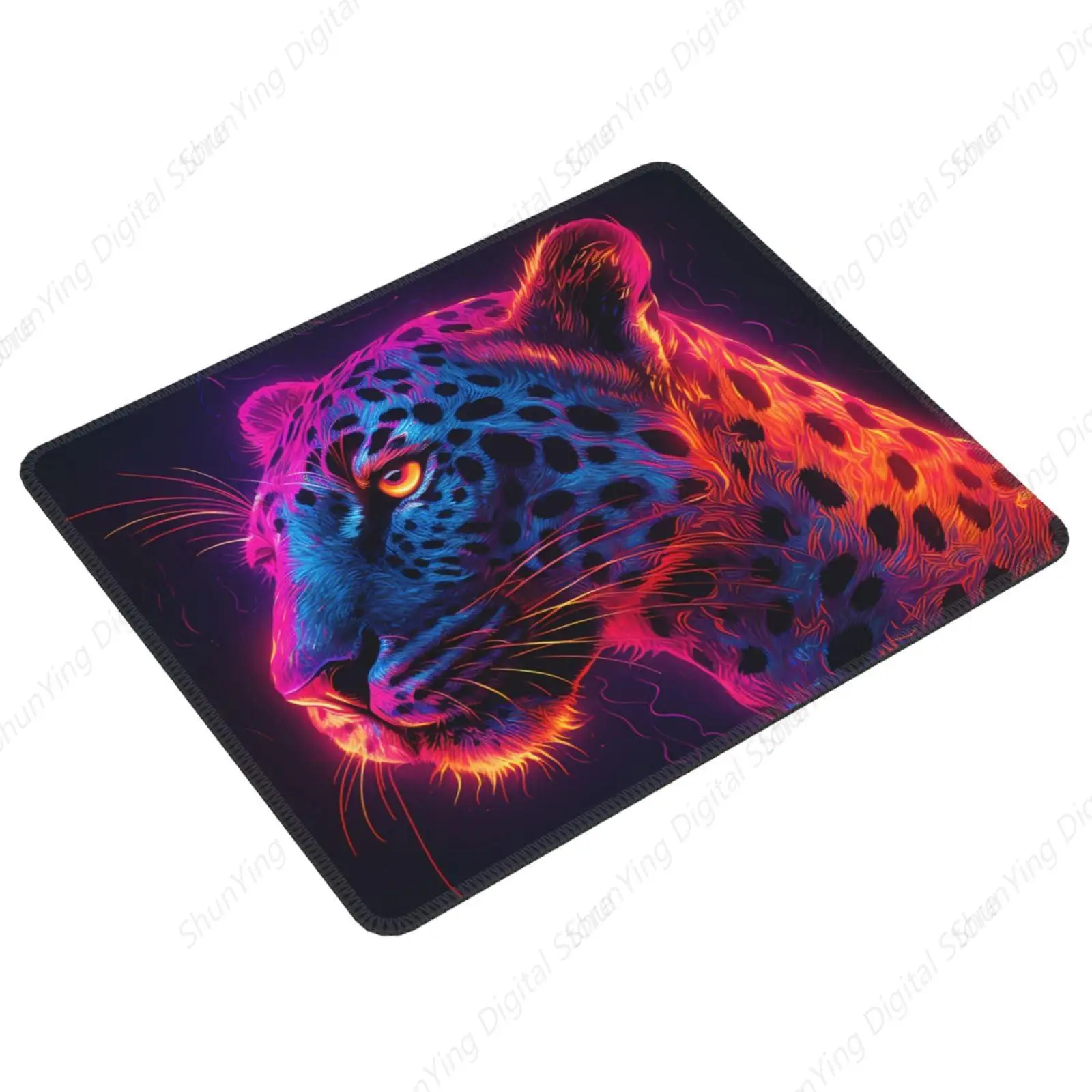 Macan tutul Punk Mouse Pad karet Anti Slip kunci tepi Cheetah Mouse Pad cocok untuk kantor Mouse bantalan pada komputer dan Laptop