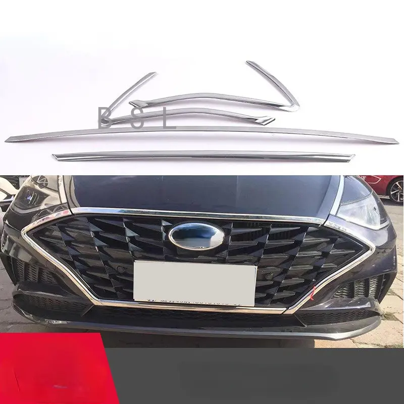 

For Hyundai Sonata 2020 Hood Trim Stainless Steel Trim Cover Exterior Modified Auto Parts Grille trim