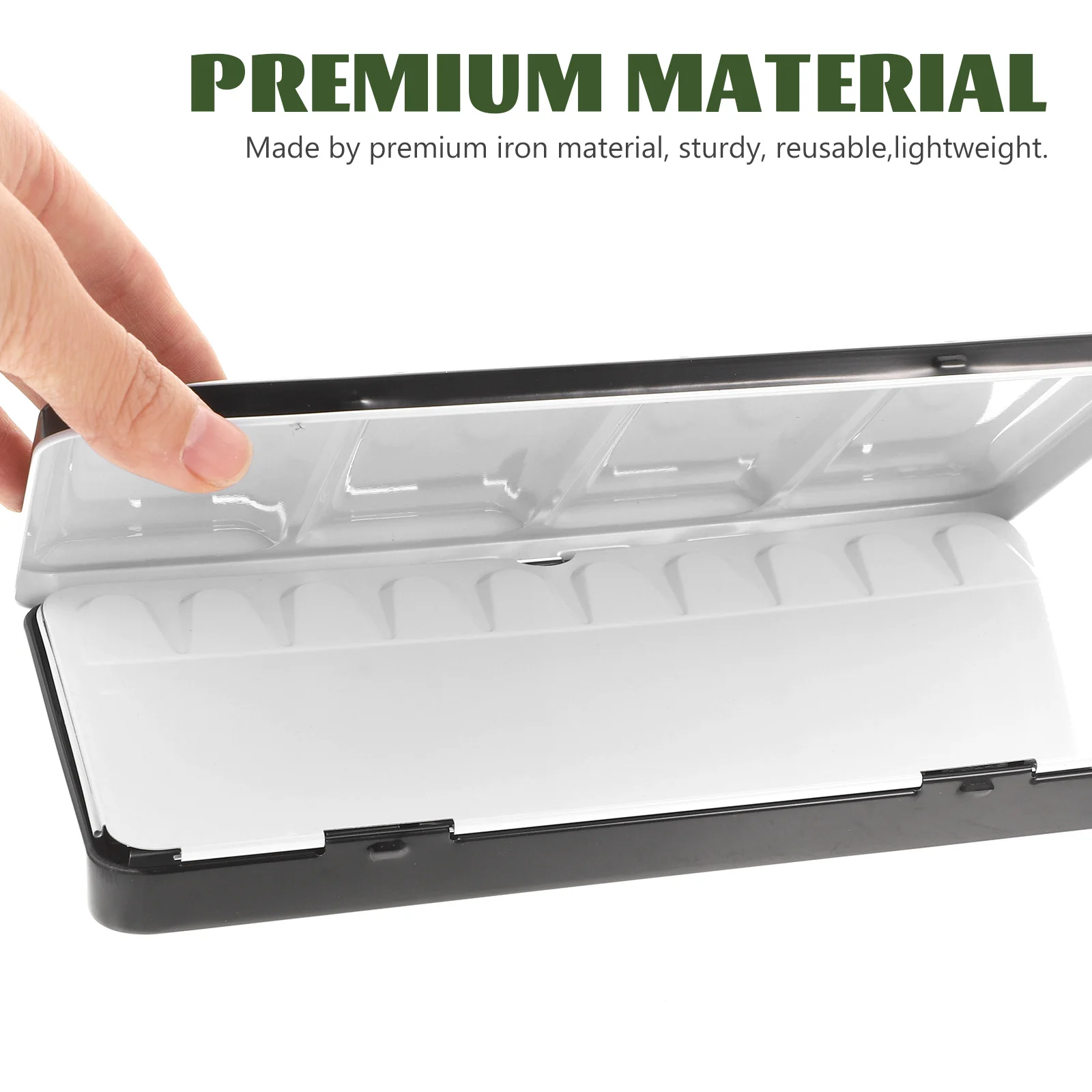 

Empty Watercolor Iron Box Storage Case for 48 Colors Solid Pigment Portable Lightweight Paint Palette Convenient for Outdoor