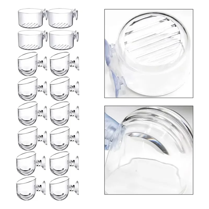 

AT21-16 шт., комплект чашек для водных растений, прозрачный акриловый горшок для водных растений, комплект украшений для аквариума, 2 формы