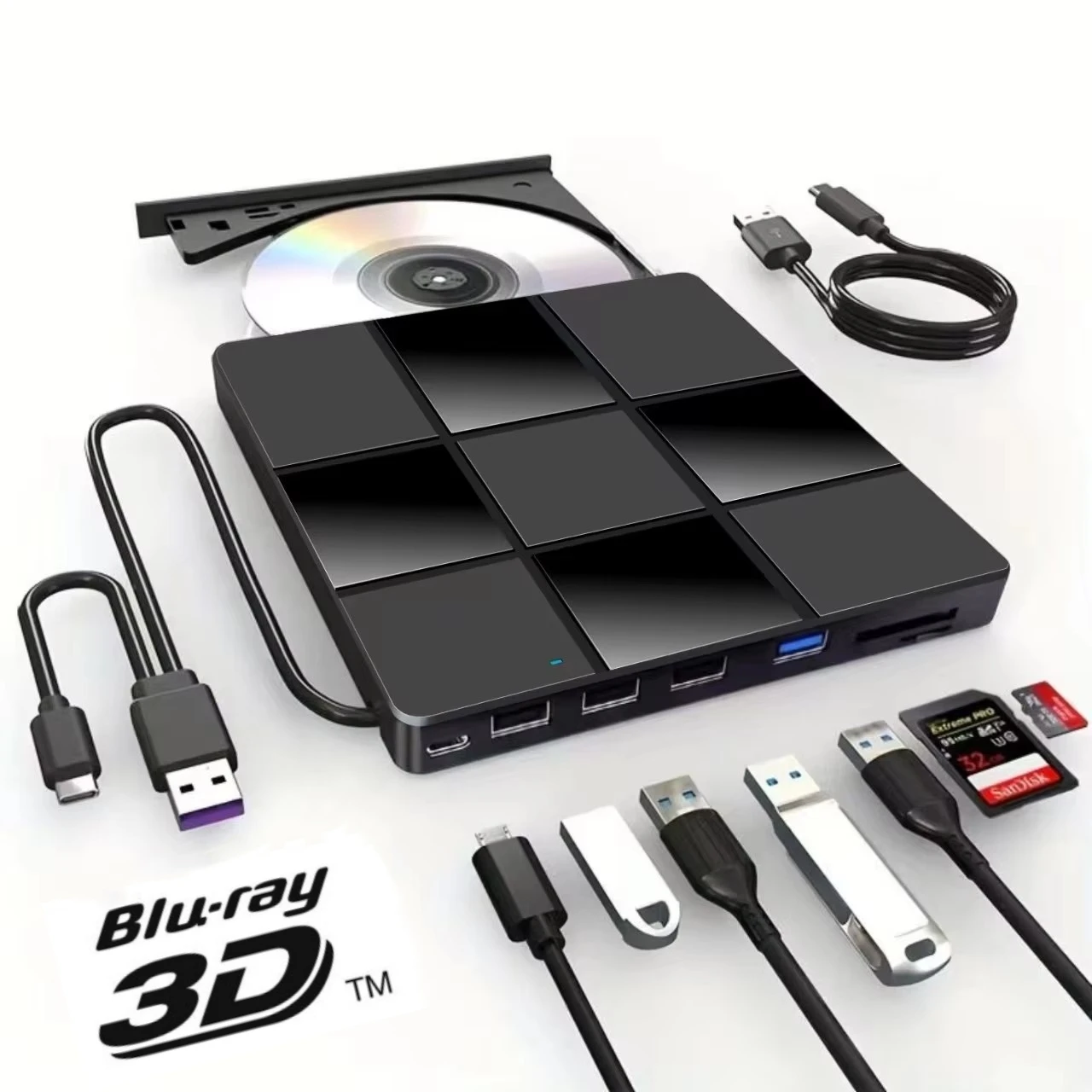 

Портативный внешний USB 3.0 Blu-ray рекордер/плеер, DVD-привод, USB Blu-ray плеер