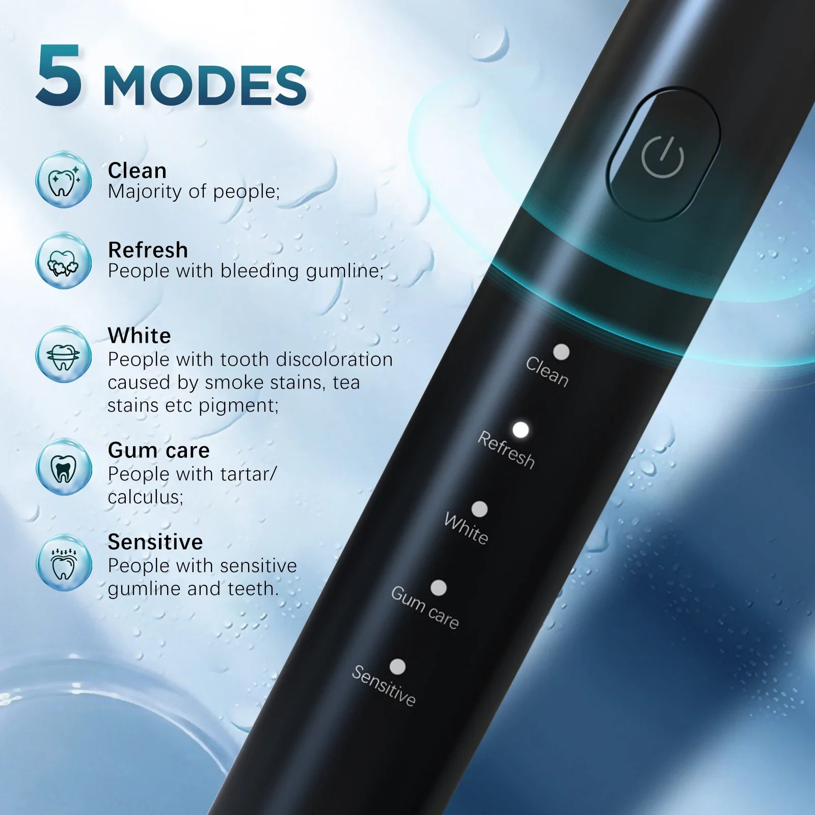 Sejoy Electric Ultrasonic Toothbrush Set with 7 Toothbrush Head Whitening Cleaner USB Rechargeable Oral Care Toothbrush