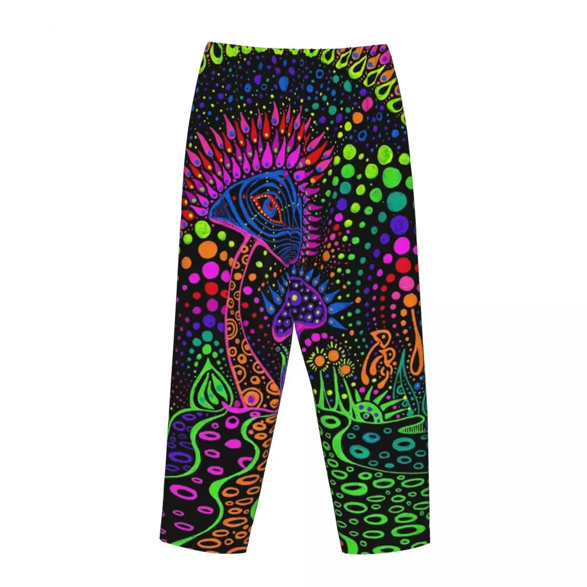 Aangepaste Psychedelische Paddo 'S Print Lava Pyjama Broek Vrouwen Lounge Slaap Trekkoord Nachtkleding Broek Met Zakken