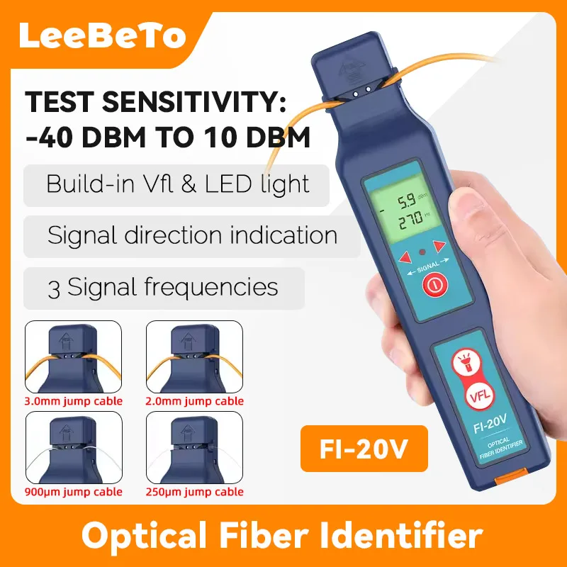 

Optical Fiber Identifier FI-20V Equals OFI-40V 800~1700nm Detect Wavelength Signal Direction Indication VFL 5-8km LED Light