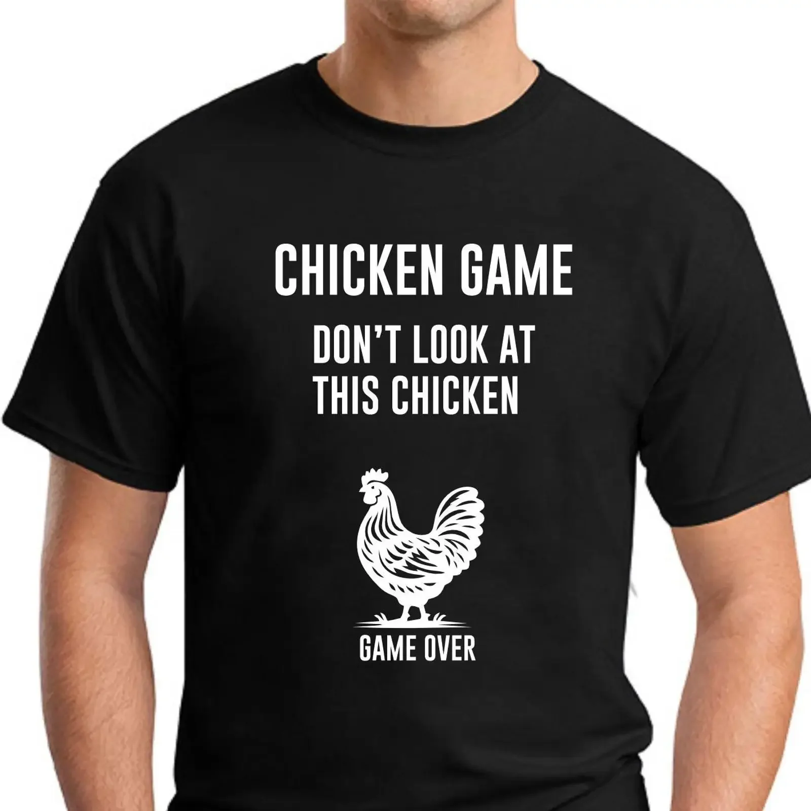 Chicken Game Men's T Shirt Small 2XLarge vintage Washed streetwear Comfortable designer clothes Breathable Soft Unisex Casual
