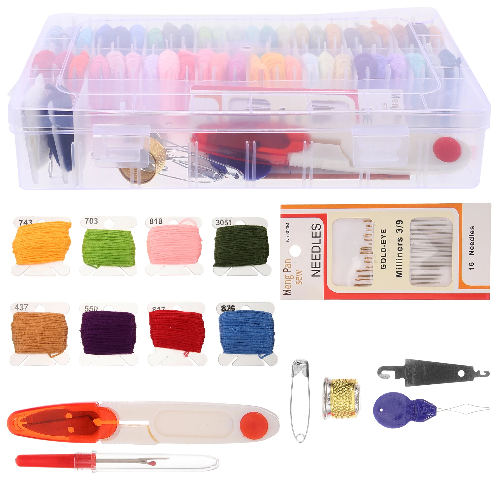

Embroidery Kit Cross Stitch Tools Beginner Starter Suit Floss Thread DIY Craft Household Art Wool Pattern Christmas