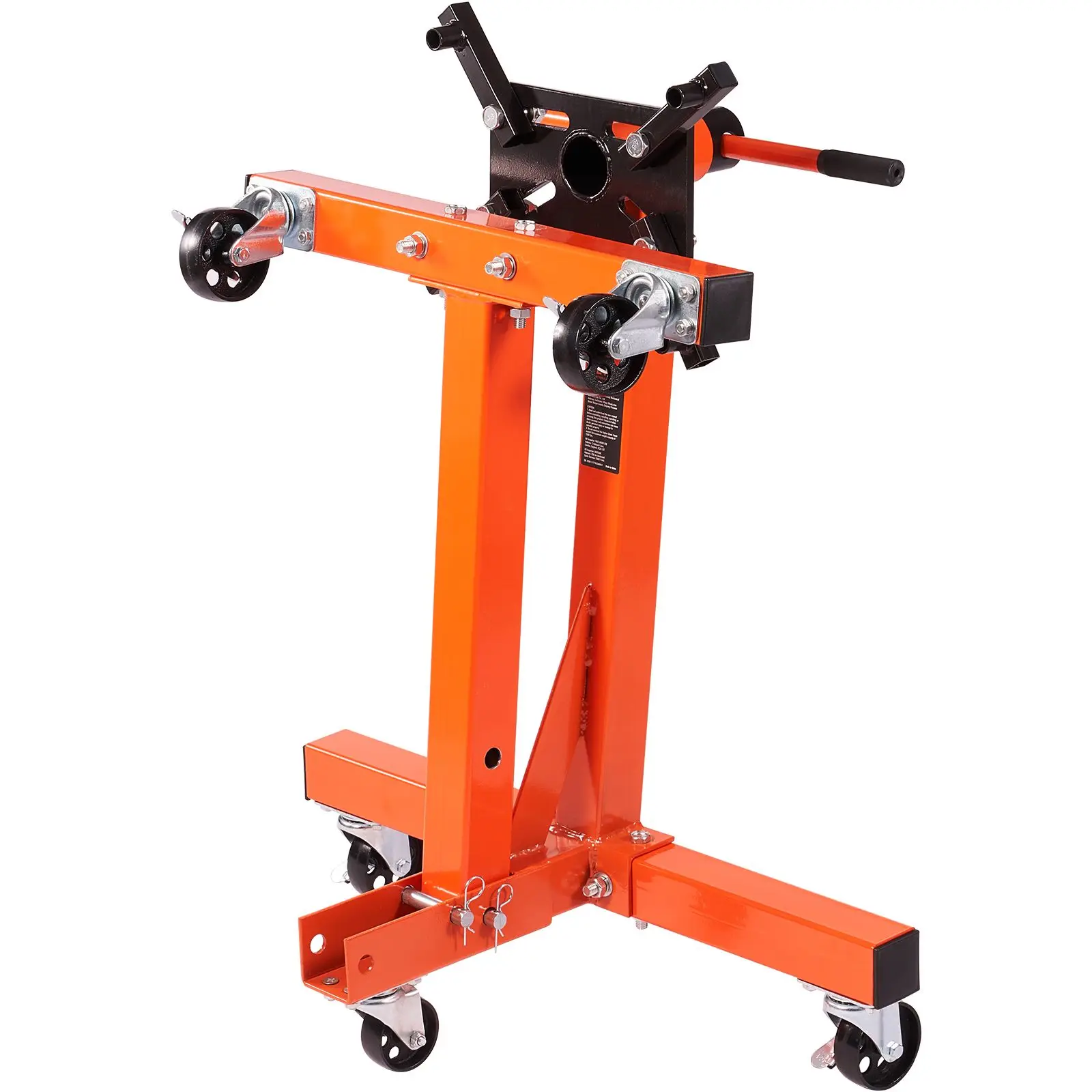 Engine Stand, 1500 lbs (3/4 Ton) Rotating Engine Motor Stand with 360 Degree Adjustable Head, Cast Iron Folding Motor Hoist Dolly, 5-Caster, 4 Adjustable Arms, for Vehicle Maintenance