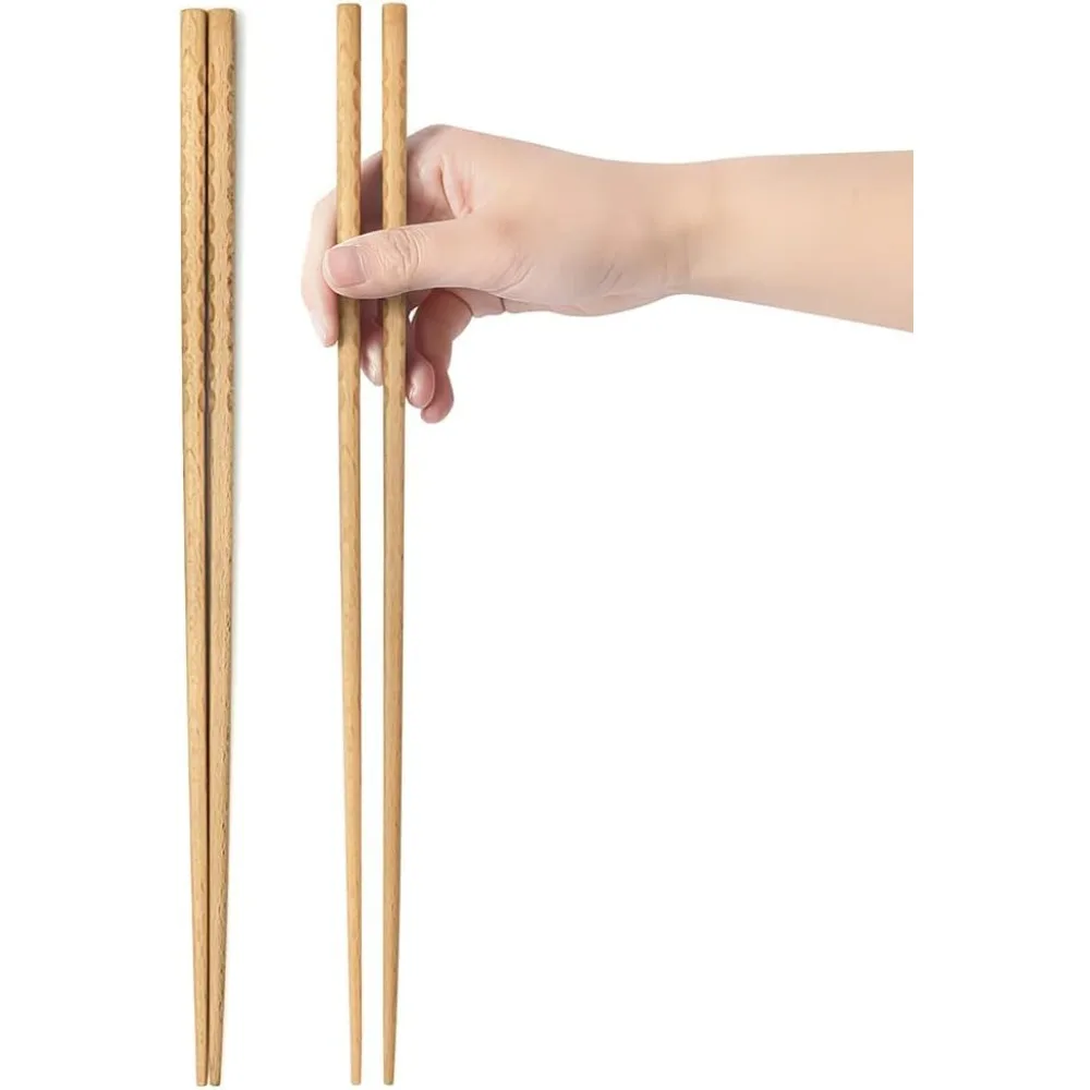 Kochstäbchen aus Holz, lange Essstäbchen, wiederverwendbar für Nudeln, Braten, Hotpot, japanische extra lange Küchenutensilien für zu Hause