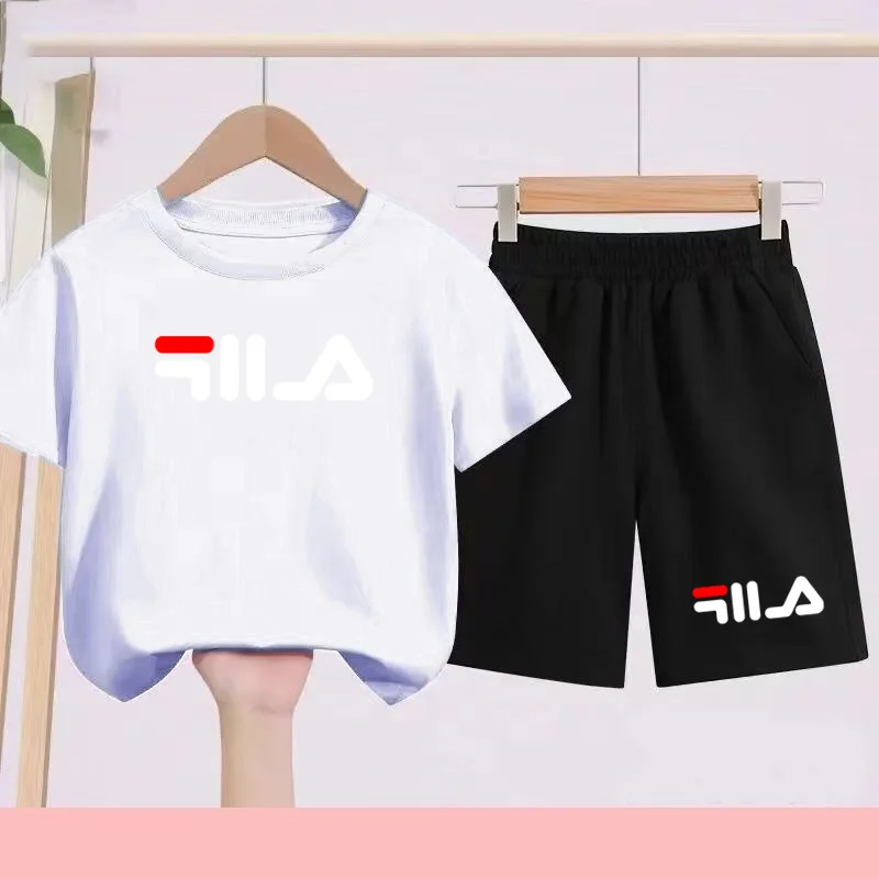 

Summer Classics Boy Girl 3-12 Age New Model 2Piece Short Sleeve+Shorts Comfortable Breathable Children Sportswear Casual T Shirt
