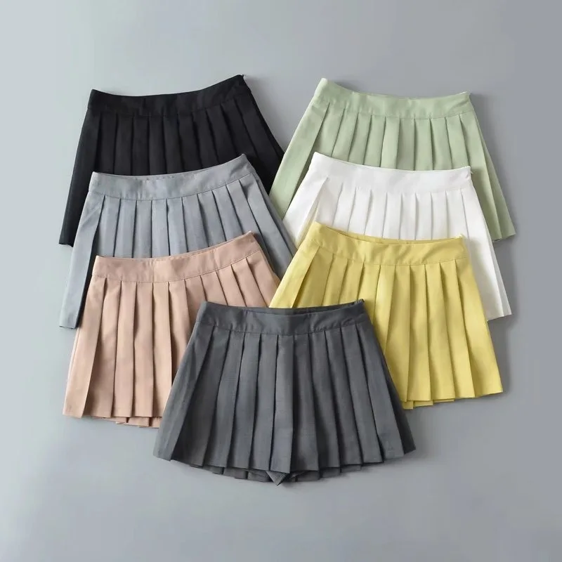 Sexy mini skirt black fall outfits women y2k pleated skirts for women korean streetwear fashion kawaii micro skirt brown Winter