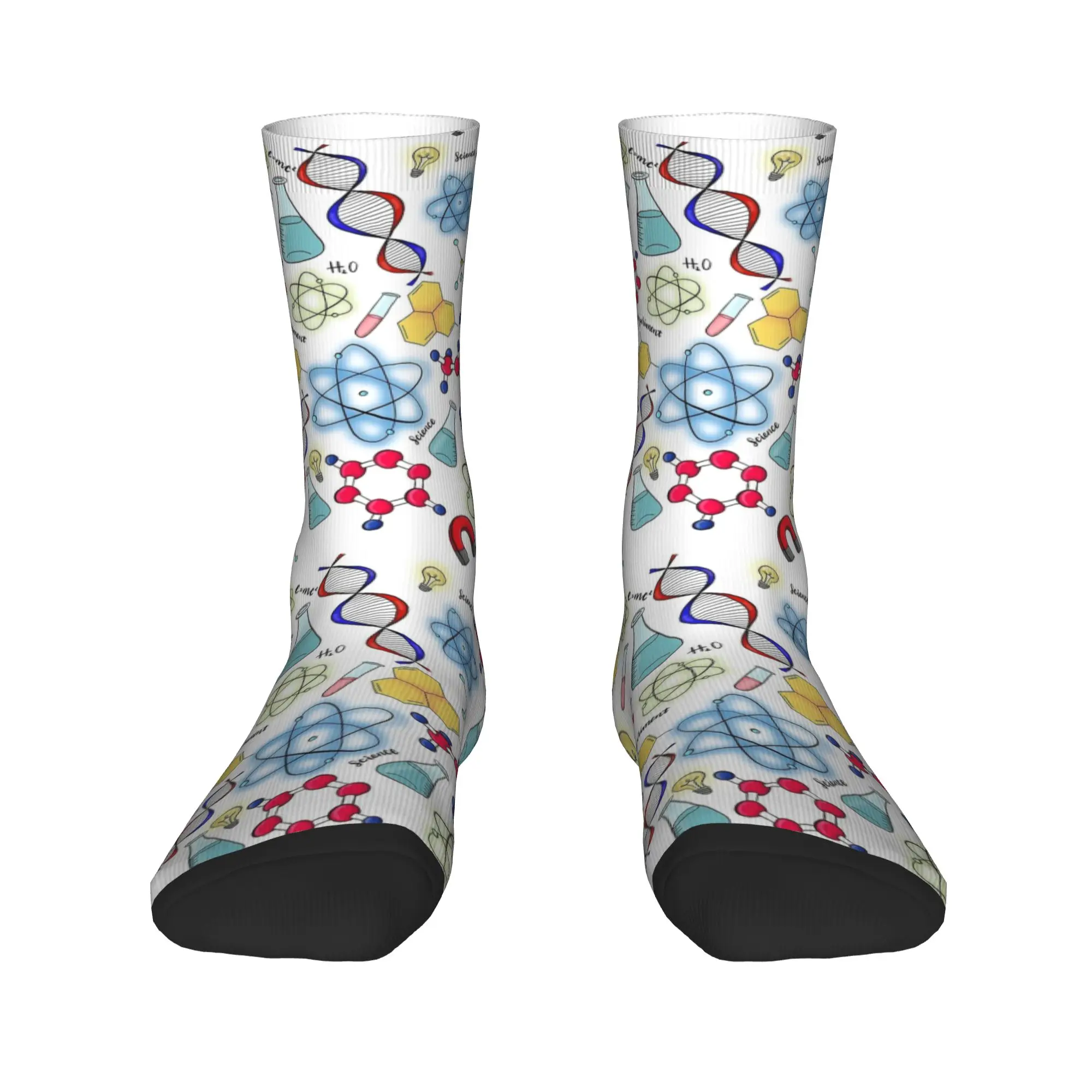 Science chic Custom Biology And Chemistry Socks  Non Slip Stockings Men Soft Climbing Socks Autumn Korean Graphic Socks