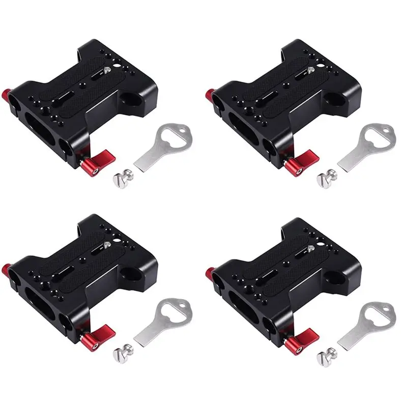 ABRI-4X Multifunction Camera Base Plate With 15Mm Rod Rail Clamp For Dslr Camera Shoulder Rig Support Accessories