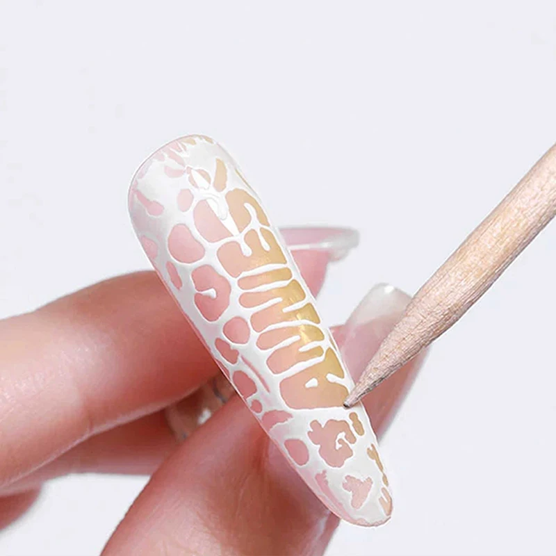 5ml Lace Hole Poke Nail Gel Black White Ocean Wave Texture Nail Painting Gel DIY Manicure Decoration Poking Gel Nail Art Supplie