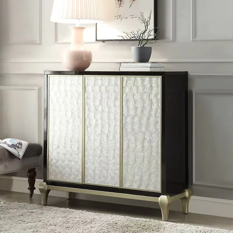 

American light luxury shell shoe cabinet, porch cabinet, post-modern simple household door decoration cabinet