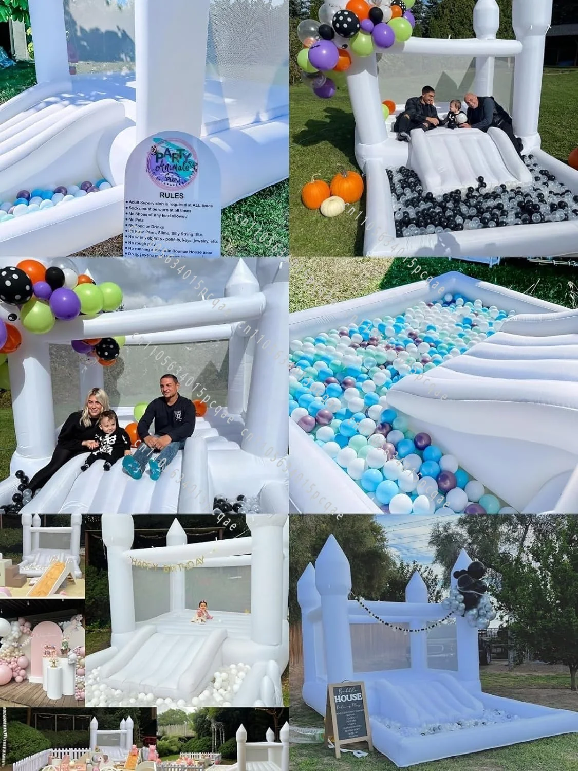 Beautiful Mini White Wedding Indoor Outdoor White Inflatable Castle Bounce House Children's Trampoline - view 5