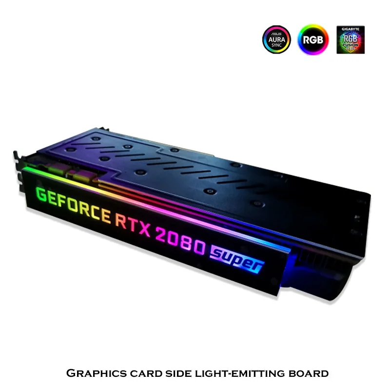 DIY RGB GPU Side Lighting Panel,VGA Faith Light Board,Video Card Cover 5V 3PIN/12V 4PIN M/B AURA SYNC Customizable PC Decoration