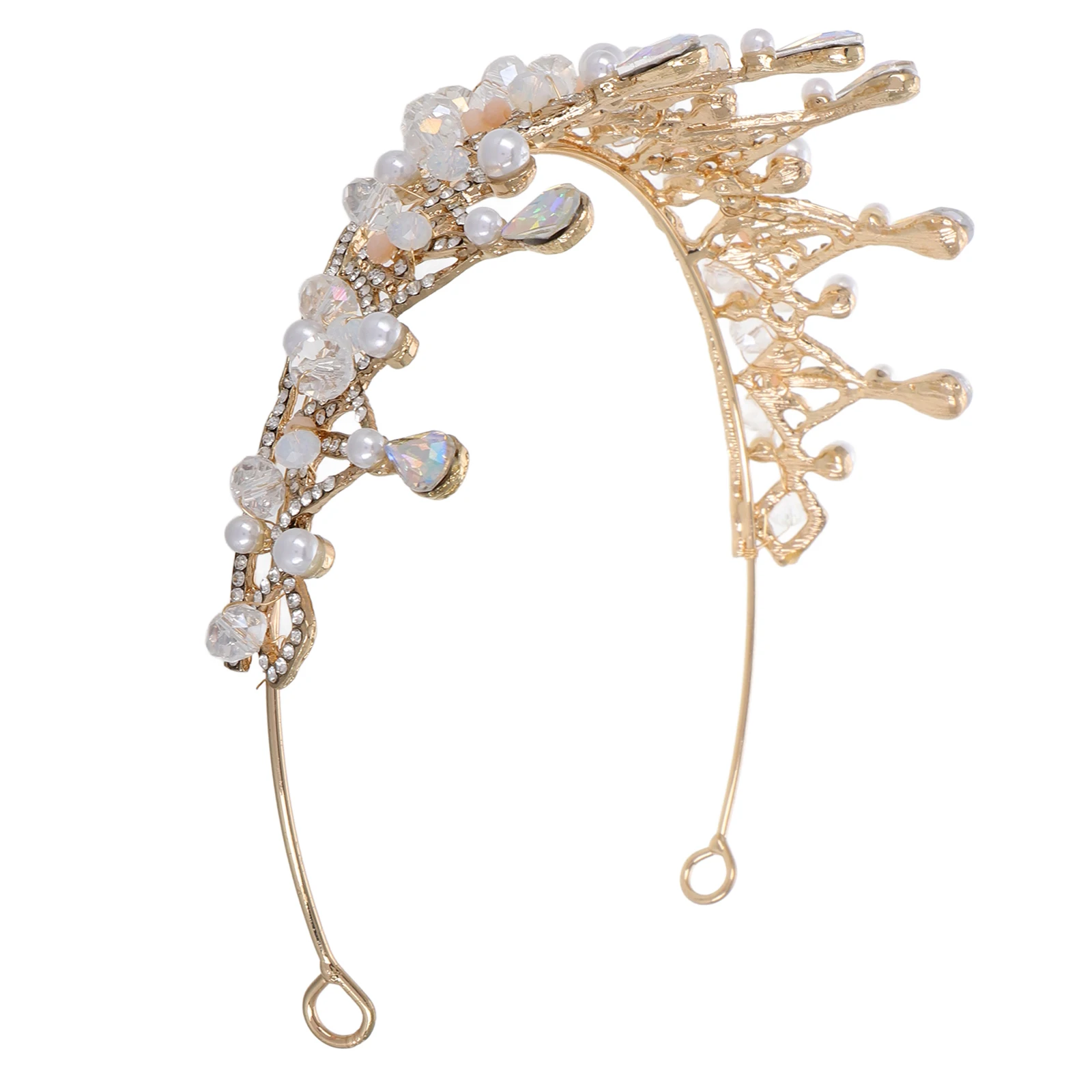 

Elegant Rhinestone Wedding Crown Princess Bridal Tiara Korean Handmade Headband Vintage Hair Piece For Bride Bridesmaid