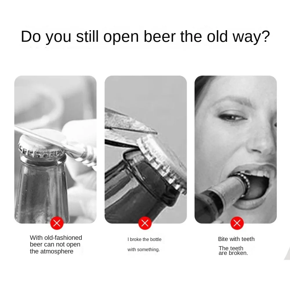 

Automatic Penguin Bottle Opener Labor-saving Creative Soda Cap Opener Push Down Press-Type Magnetic Beer Bottle Opener Home