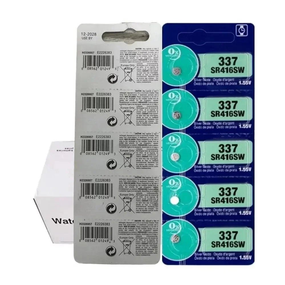 Оригинальный аккумулятор для SONY 337 SR416SW AG6 LR416 337A с оксидом серебра для светодиодных аккумуляторов для наушников и часов Individu