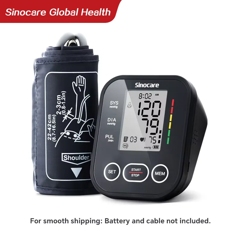 Sinocare-monitor de presión arterial, esfigmomanómetro Digital, tensiómetro automático, tonómetro, uso médico en el hogar, medidor de pulso y frecuencia cardíaca