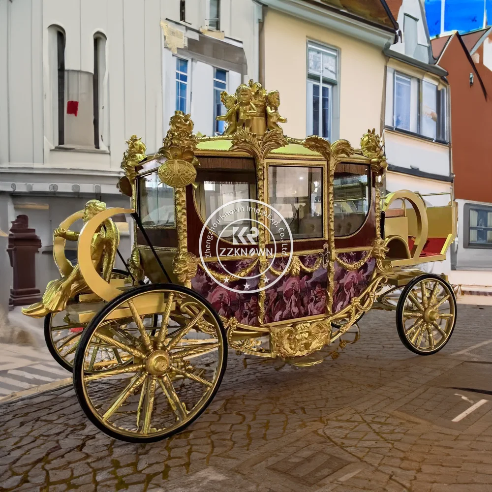 

Royal Dutch Electric Carriage Horse-Drawn Cinderella Princess Carriage with 4 Steel Wheels for Sale