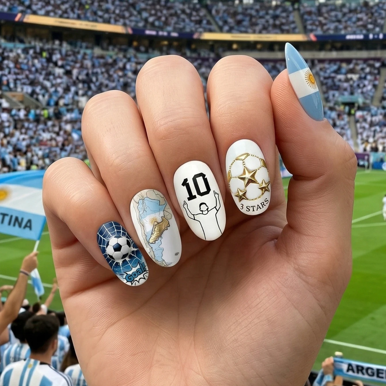 24-teiliges Fußball-Press-on-Nägel-Set mit Fußball-Motiv – perfekt für den Genuss von Spielen und Sportpartys – einfaches DIY-Set