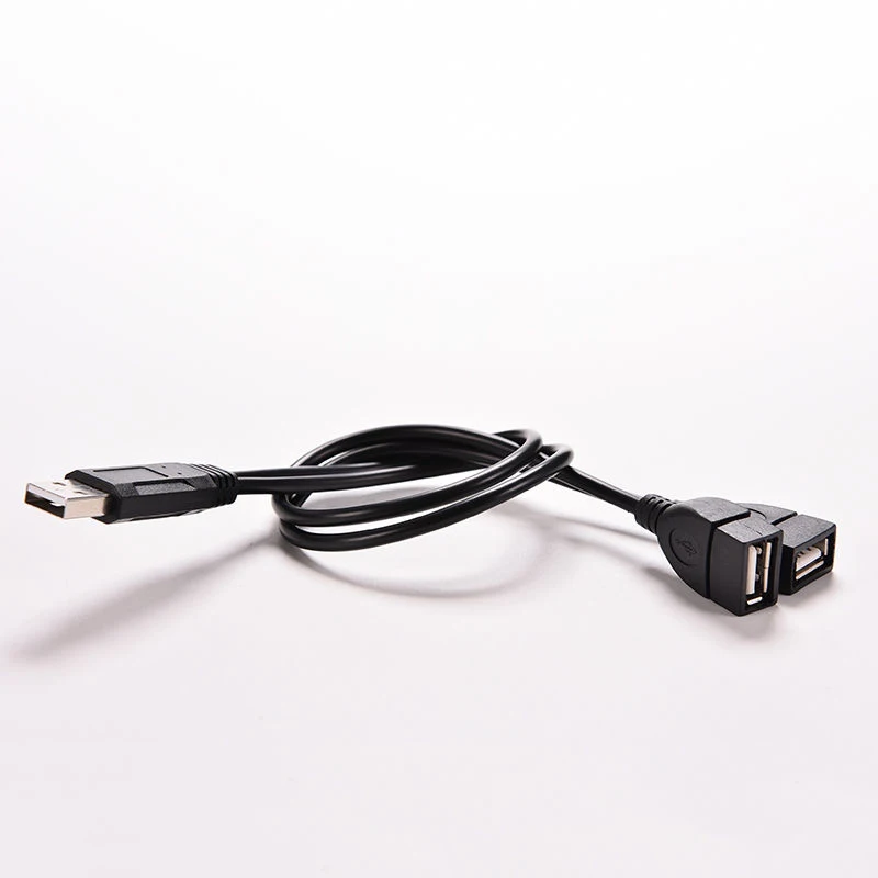 جديد USB 2.0 A 1 ذكر إلى 2 المزدوج USB أنثى البيانات محور محول الطاقة Y الفاصل USB شحن وصلة كابل الطاقة تمديد كابل